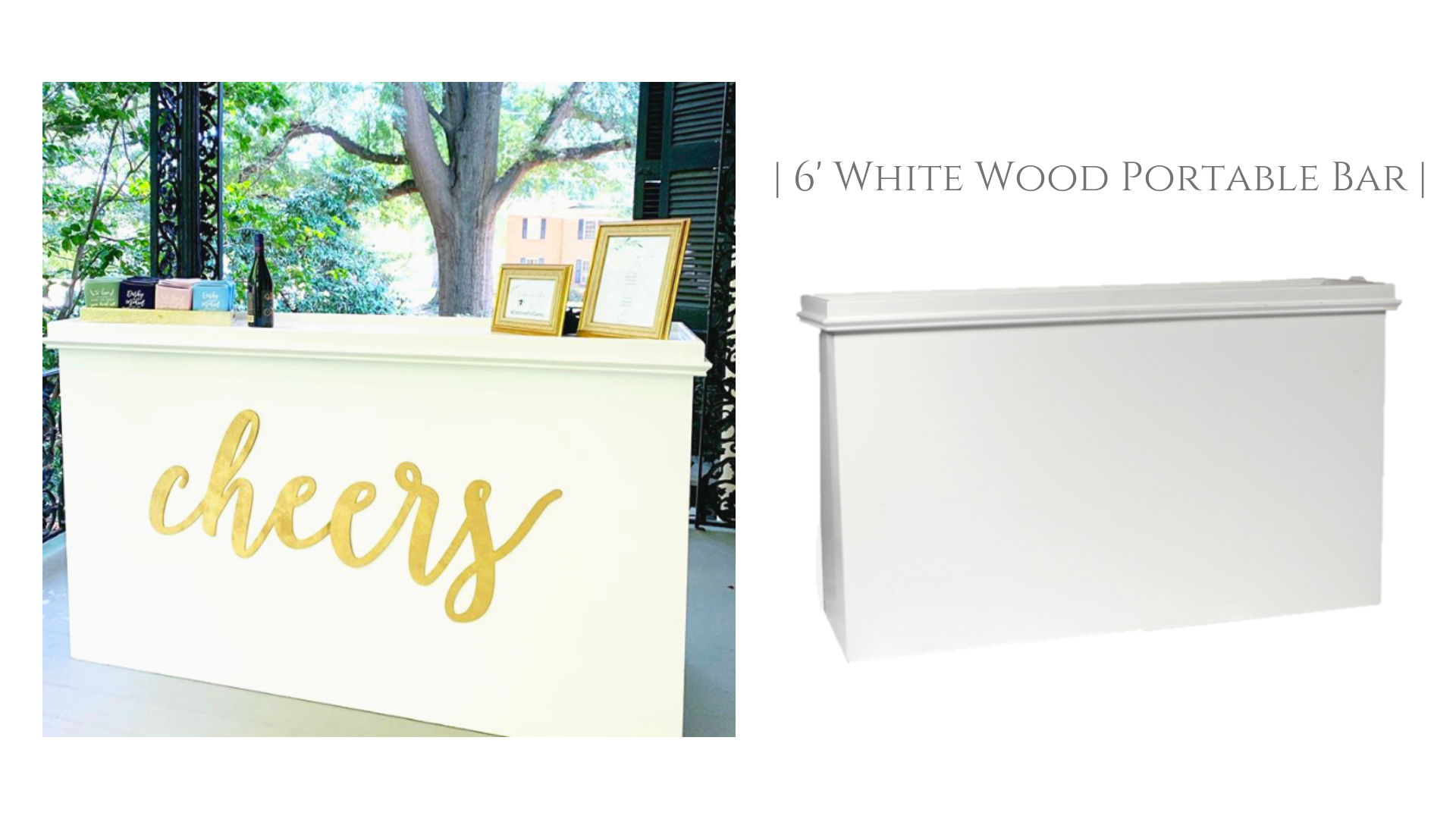 Portable White Wood Bar