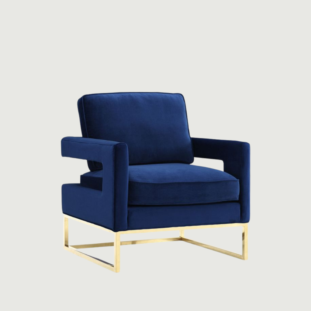Stevie Navy Velvet Armchair