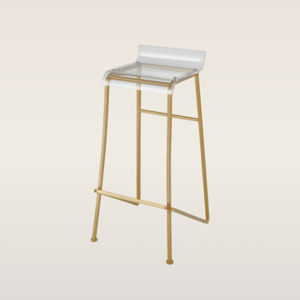 Acrylic and Gold Barstool