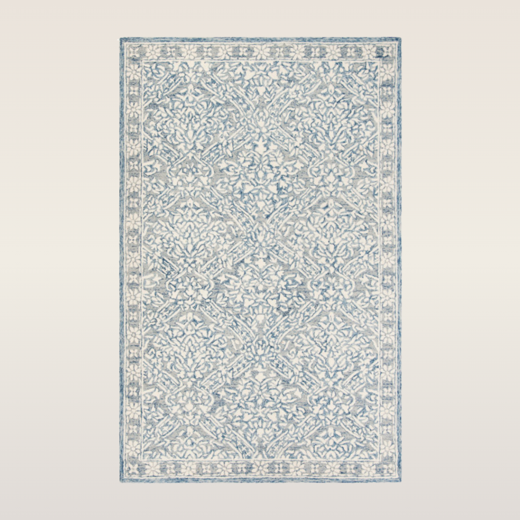 blue and white rooney rug